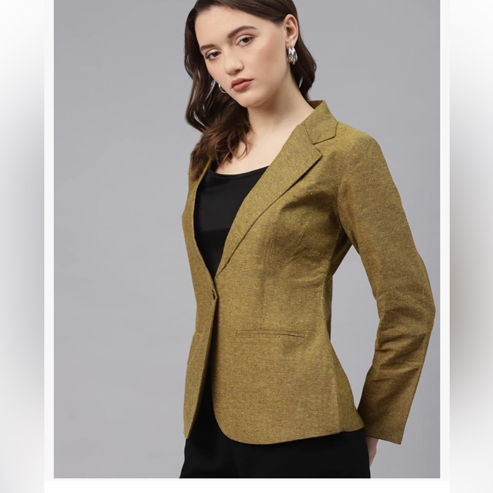 Cartonnier Anthropologie texture Blazer Women’s XSmall Workwear Button Up gold